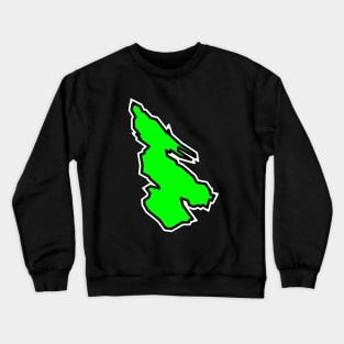 Salt Spring Island in a Simple Silhouette - Colourful Lime Green - Salt Spring Island Crewneck Sweatshirt